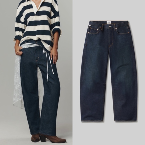 Citizens of Humanity Miro Dark Wash Barrel Leg Jeans - Picture 2 of 8